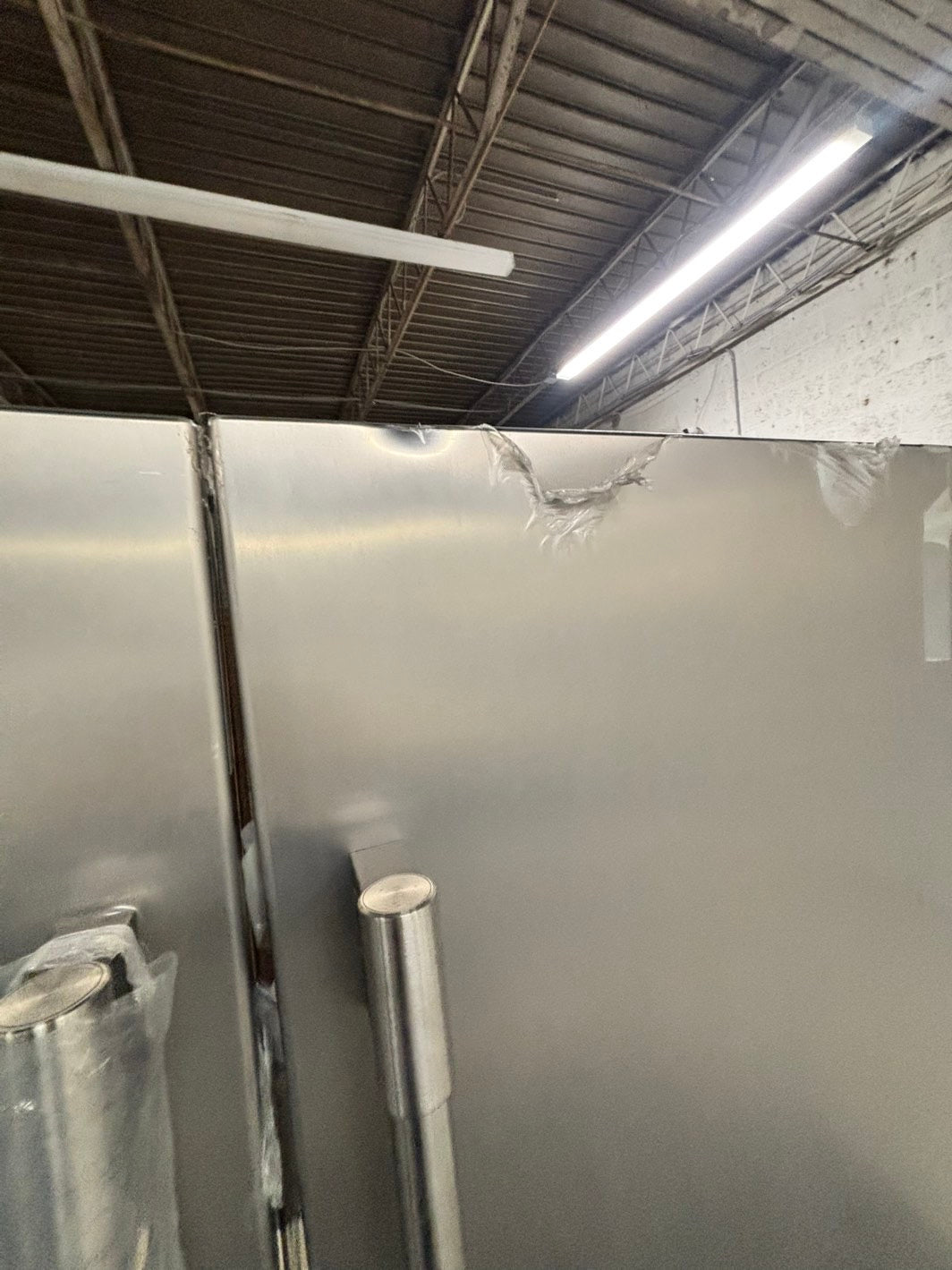 *Combo 2pc. Frigidaire /Fridge with water dispenser & freezer with ice maker inside , 20cu.ft up-right 32 1/5 wide stainless steel counter depth new scratch and dent  /item number #RFF909B