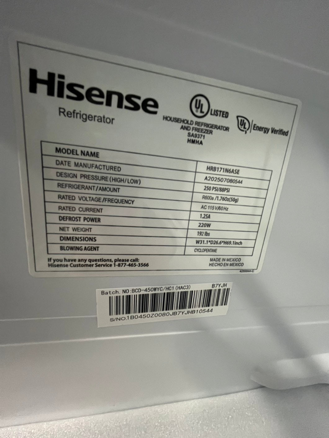 🎁🎄Holiday Sale‼️Open box 32” Hisense 17.2-cu ft Counter-Depth 32-in Wide Bottom-Freezer Refrigerator stainless steel #RFHS234B