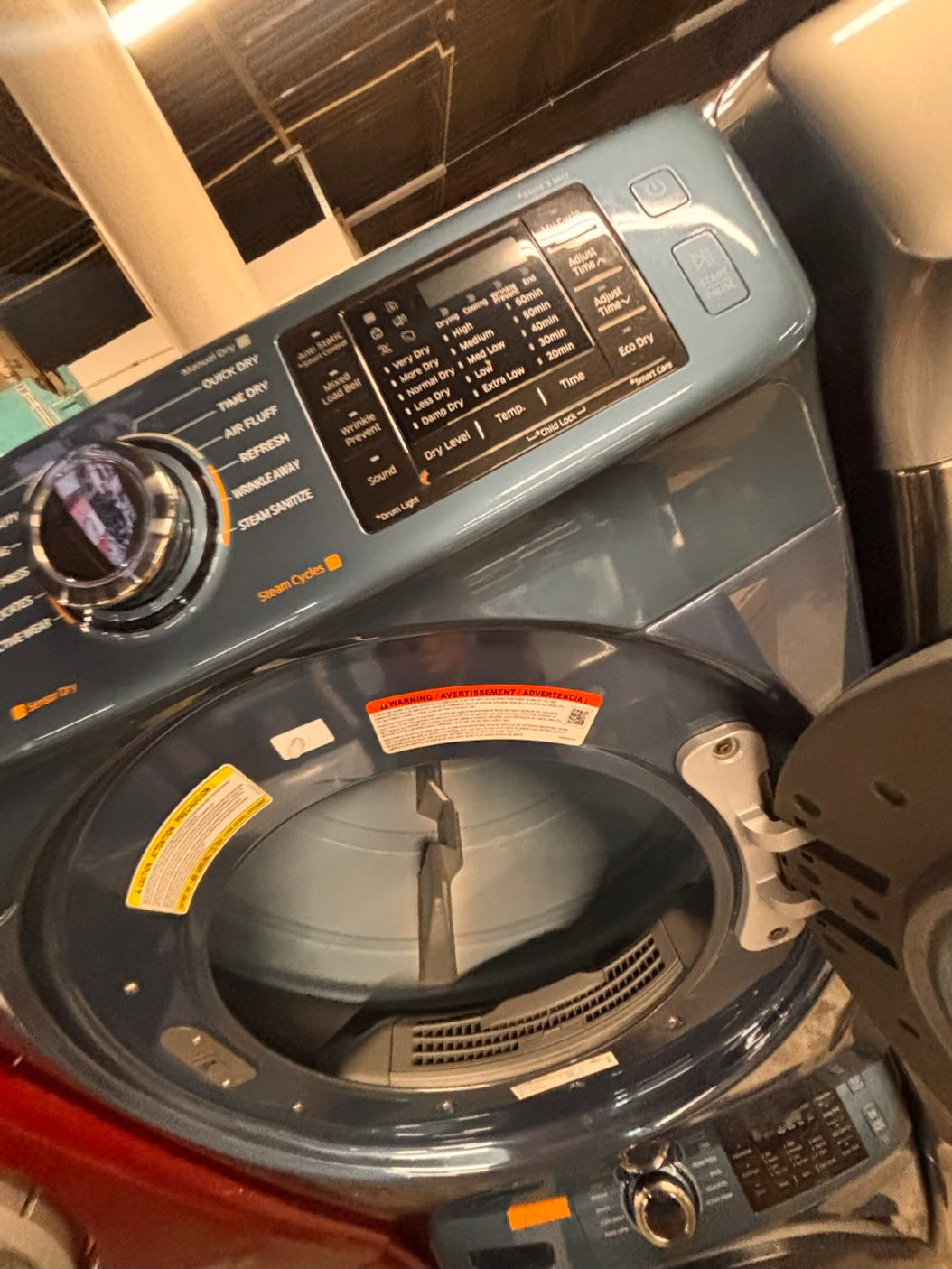 }}SALE🔥🎈samsung washer & dryer set electric 220v front load stackable or side by side working 💯  with warranty - sensor dry in sky blue   #F2SKP7SET