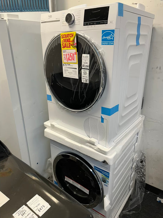 Open Box 📦 BEKO electric 220v ventless washer & dryer set front load stackable #ED986HL 23 1/2 in