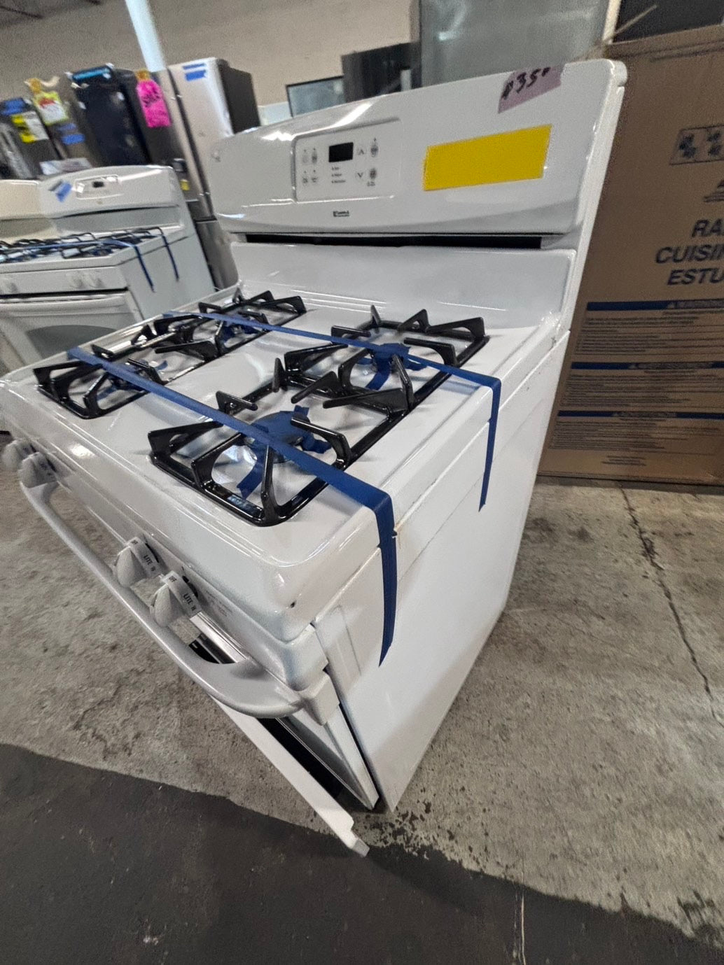 >*Kenmore Gas range 4 burner bake broil Hi/Lo self clean in  white used-Refurbished 30” #G1TN2B