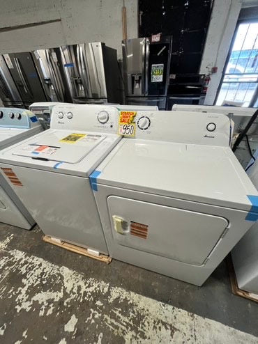 Open box 📦 New S/d Amana Top load washer and electric dryer 6.5 cu.ft  set white #AMWD65B