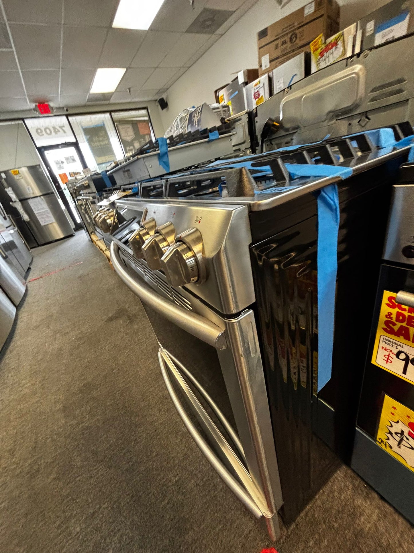 Samsung Gas range 5 burner slide in convection bake roast broil self clean Refurbished 30" item #GR263JL