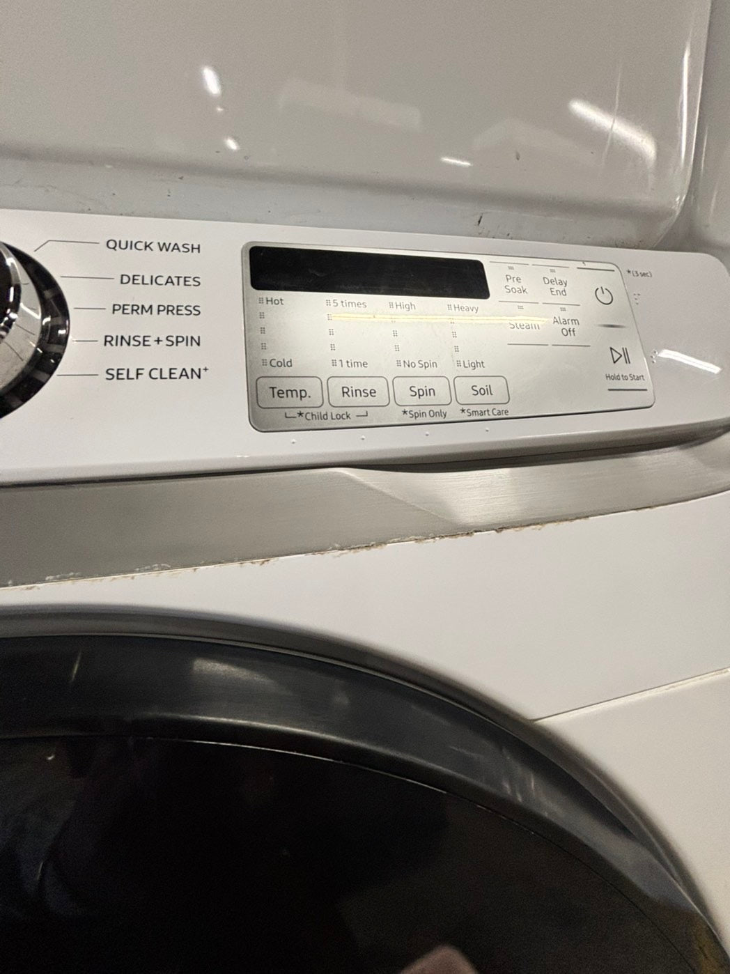 -Samsung white 27” 4.5cu.ft large capacity front load washing machine steam cycle stackable or side by side  #SW147IB