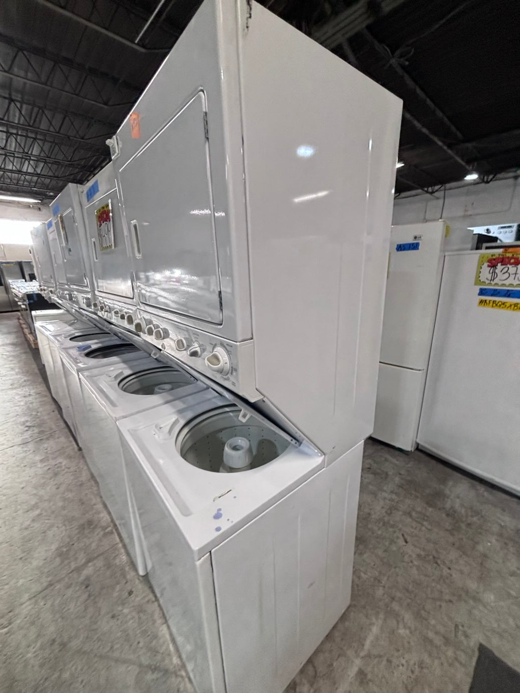 } Kenmore used-  refurbished stacked laundry center Electric 220v washer & dryer unit in white 27" #LC27D18B