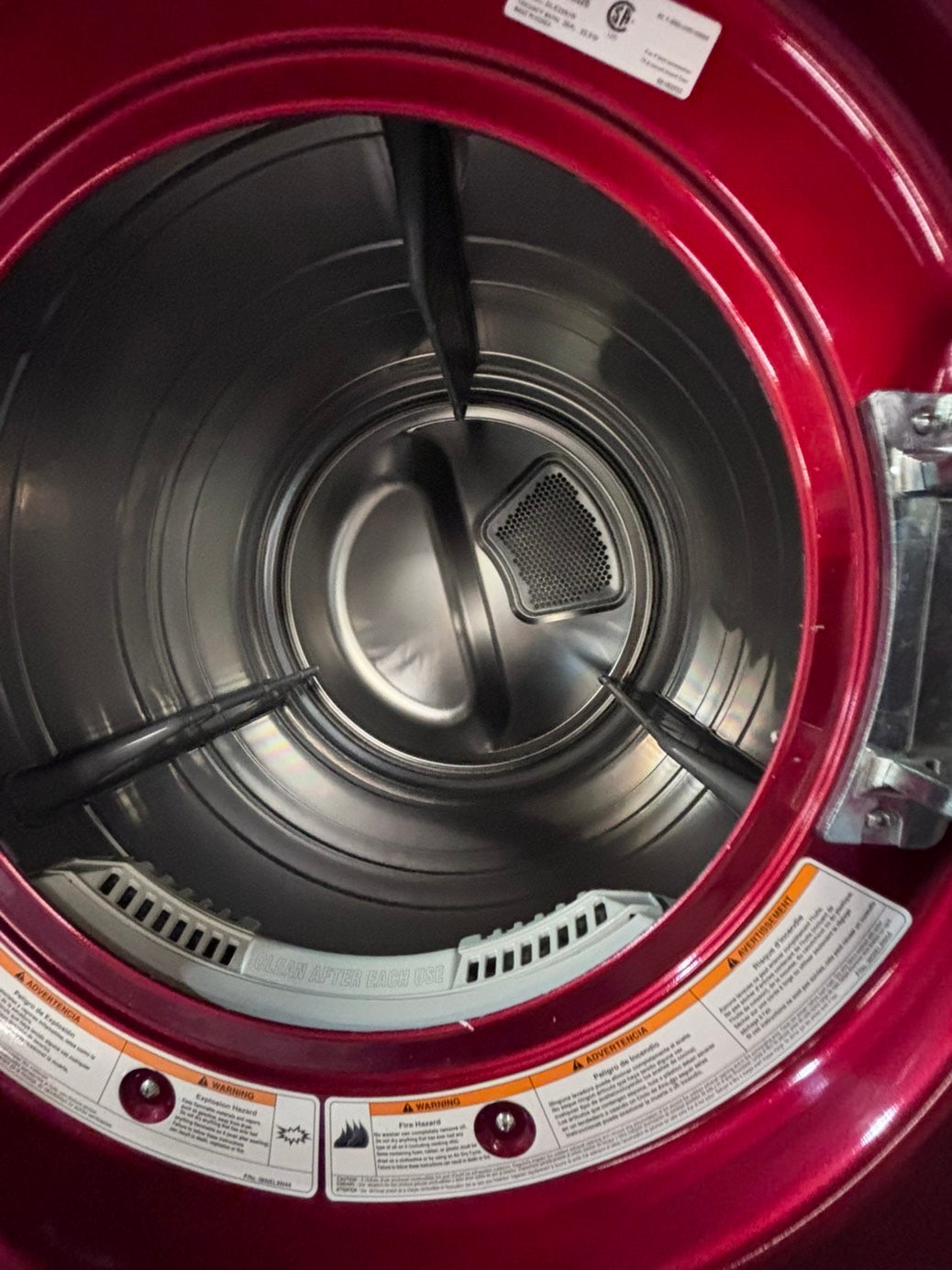 >* LG washer & dryer set electric 220v front load stackable or side by side - sensor dry in red color #LERA5SET