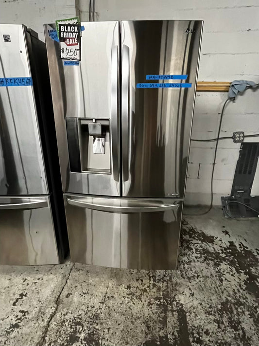🎄 LG French door Refrigerator counter depth stainless steel w/ ice water dispenser 36" #RF79349B