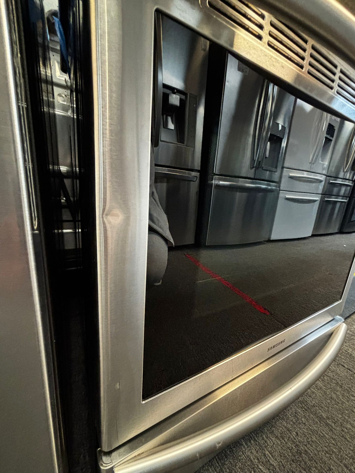 Samsung Gas range 5 burner slide in convection bake roast broil self clean Refurbished 30" item #GR263JL