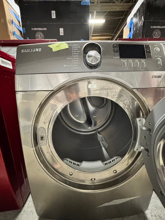 - 📢black Friday sale 🦃 Samsung Sensor dry steam electric 220v dryer front load stainless steel drum 7.5cu.ft. large capacity  27" silver #ESD1M1B