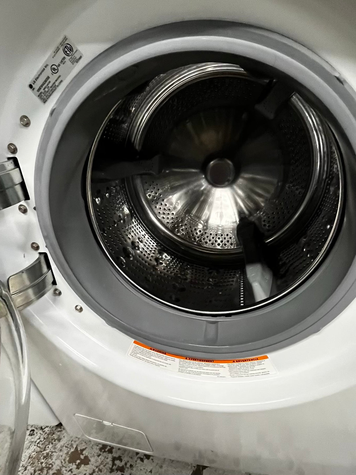 * 🎉 Black Friday - LG washer 4.5 cu ft & dryer 7.5 cu ft set electric 220v front load stackable or side by side - sensor dry He in white  #WD23391B