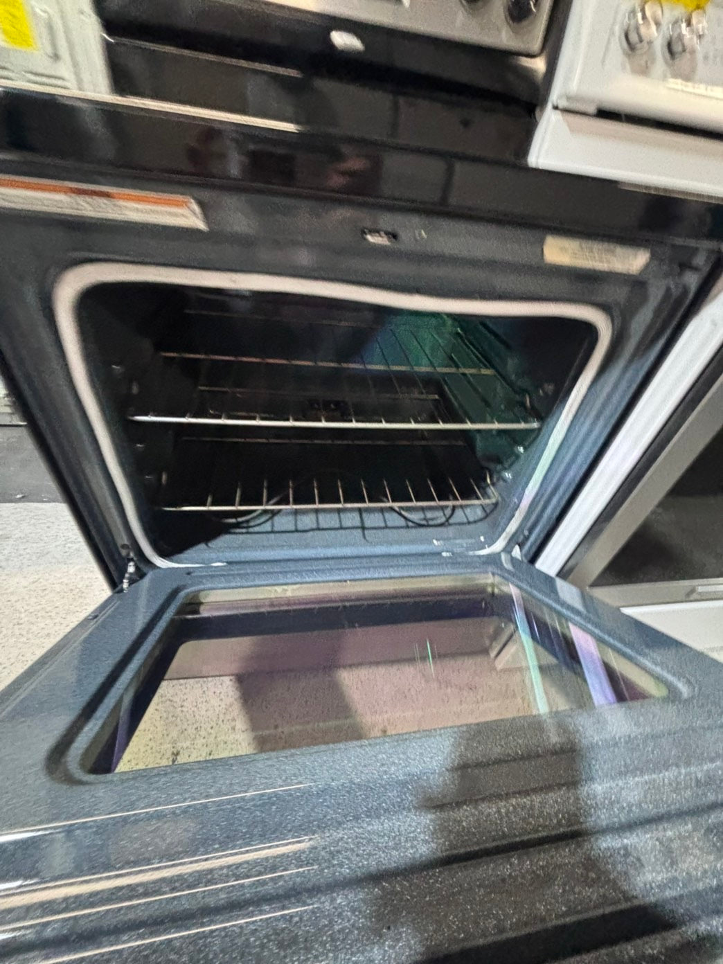 >* whirlpool electric 220v glass top range bake Broil roast self clean stainless steel 30" Refurbished #EMK112B