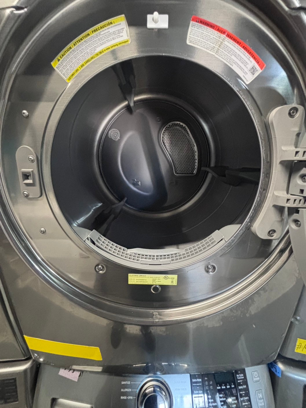 >*Samsung gray washer 4.5cu. ft. Large capacity, & electric dryer set in great condition 27” stackable or side by side  used-refurbished  #SFL23TB