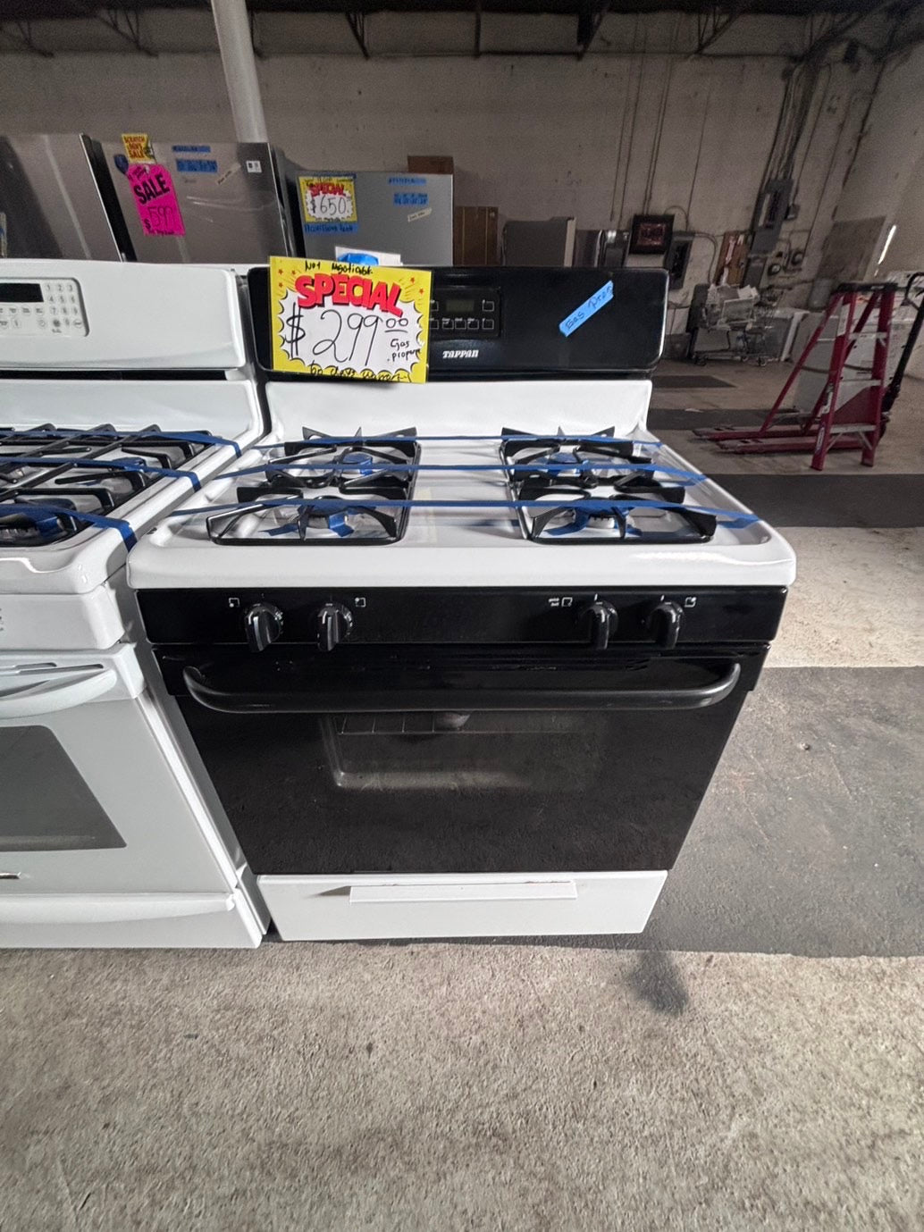 >special 🔥tappan gas range Propane 5 burner stainless steel bake broll 30" RefurbIshed #GTP90PB