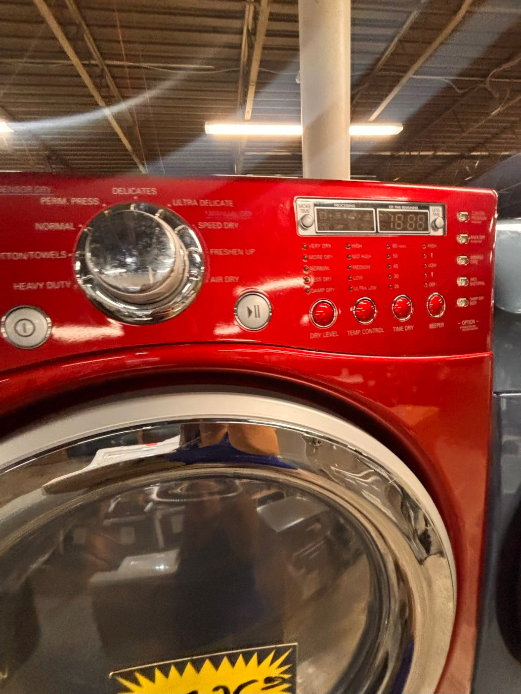 } } LG washer & dryer set large capacity,electric 220v front load stackable or side by side - sensor dry , working 💯 with warranty ! in red color used,refurbished #LGRR74SET