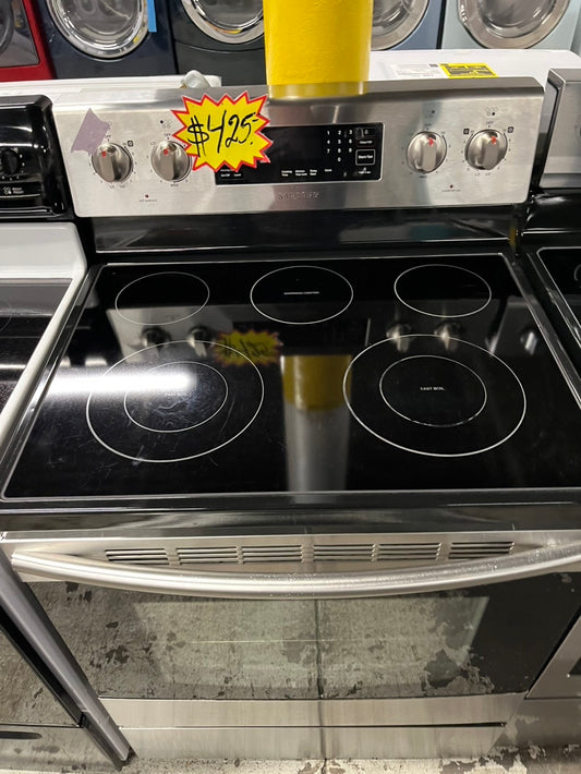 - Samsung electric range stainless steel 5 burner warm zone convection bake roast broil self clean 30” stock number #ER44SB-TR