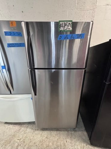 }SALE🔥🔥frigidaire 30”18cu.ft -top freezer refrigerator working 💯 stainless steel color -used refurbished 30”  #TBK1TYB