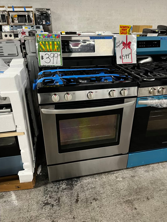🎄Holidays Sale 🎁 LG Gas range 5 burner bake broil self clean stainless steel used-Refurbished 30” #GR53A4B