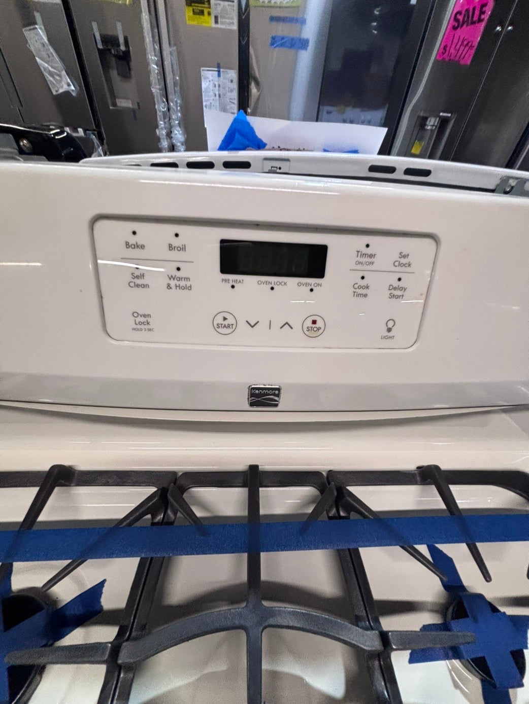 >*July 4th SALE🔥Kenmore Gas range 5 burner bake broil Hi/Lo self clean in off white used-Refurbished 30” #FG66J2B