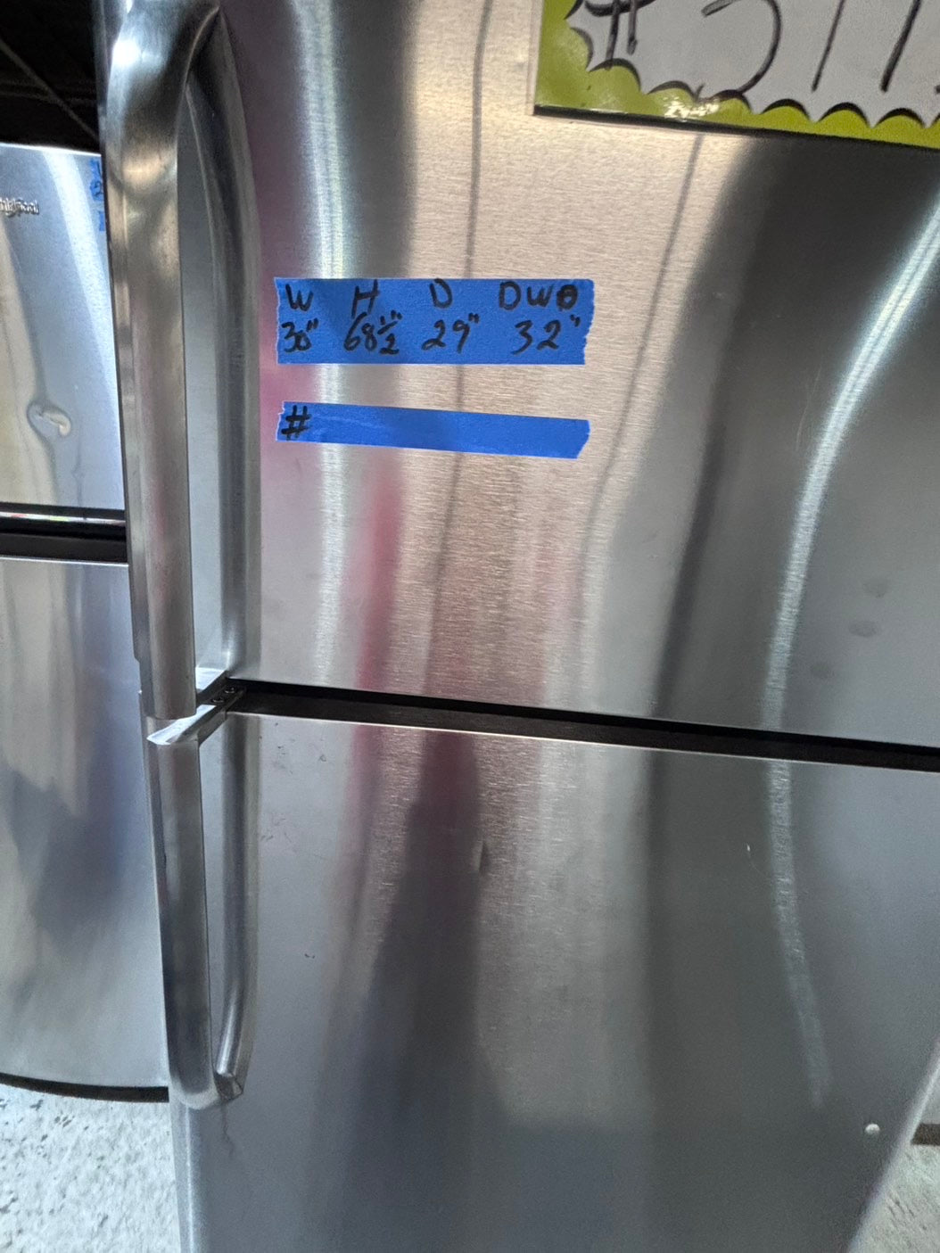 >>Frigidaire 21cu.ft -top freezer refrigerator stainless steel -used refurbished 30” #RFP16B