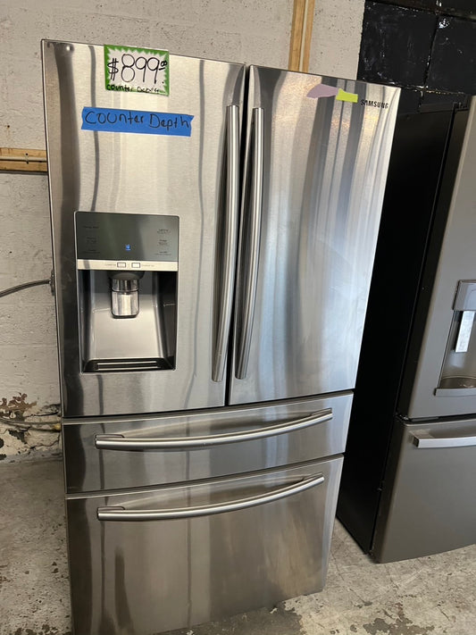 -Samsung  4 Door Refrigerator freezer stainless steel  w/ ice water dispenser 36" counter-depth  #RFC26VB