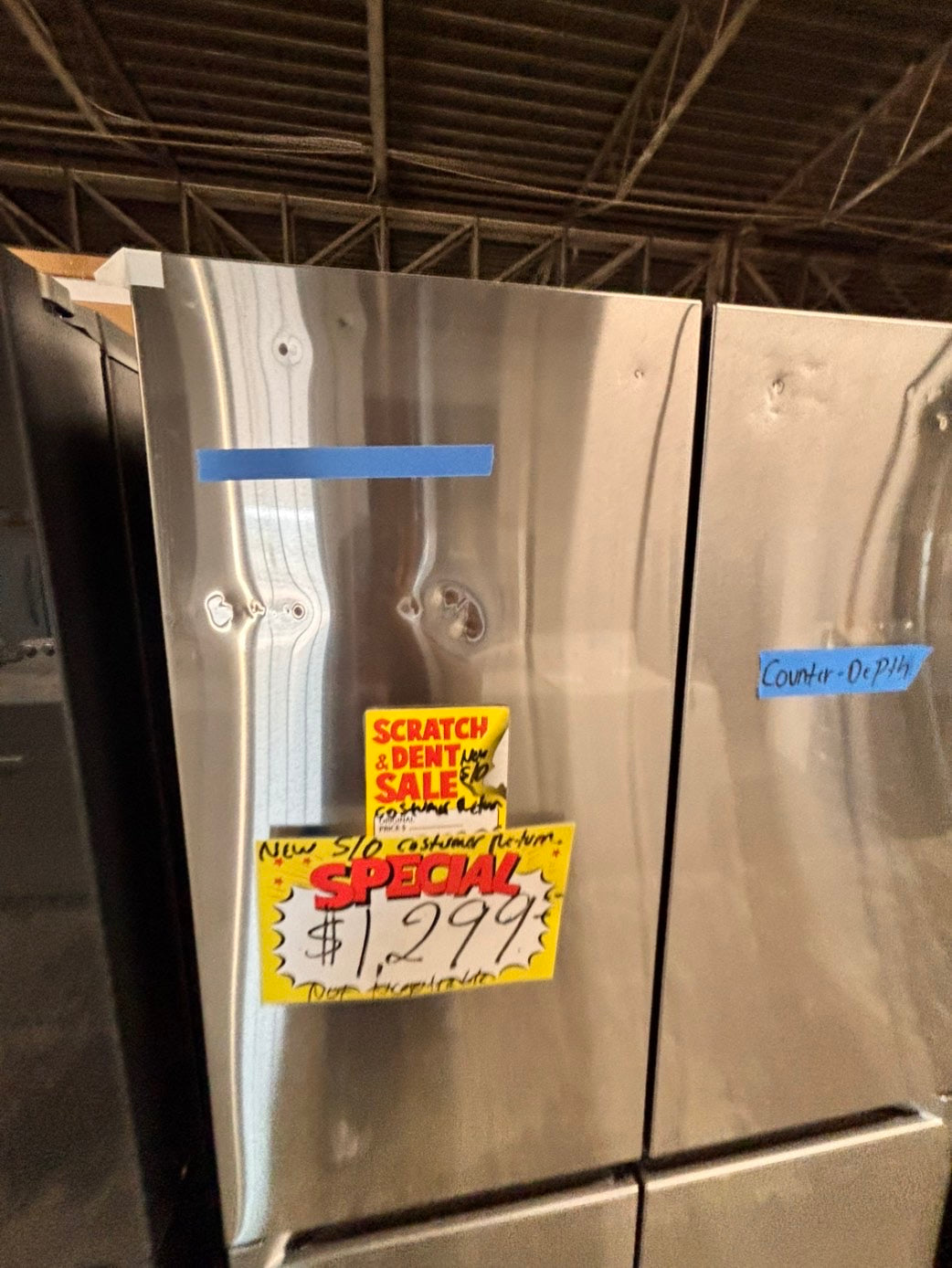 >special🎈New open box 📦 costumer return -Samsung - Bespoke 23 cu. ft. Counter Depth 4-Door French Door Refrigerator with Beverage center #RS33T41B