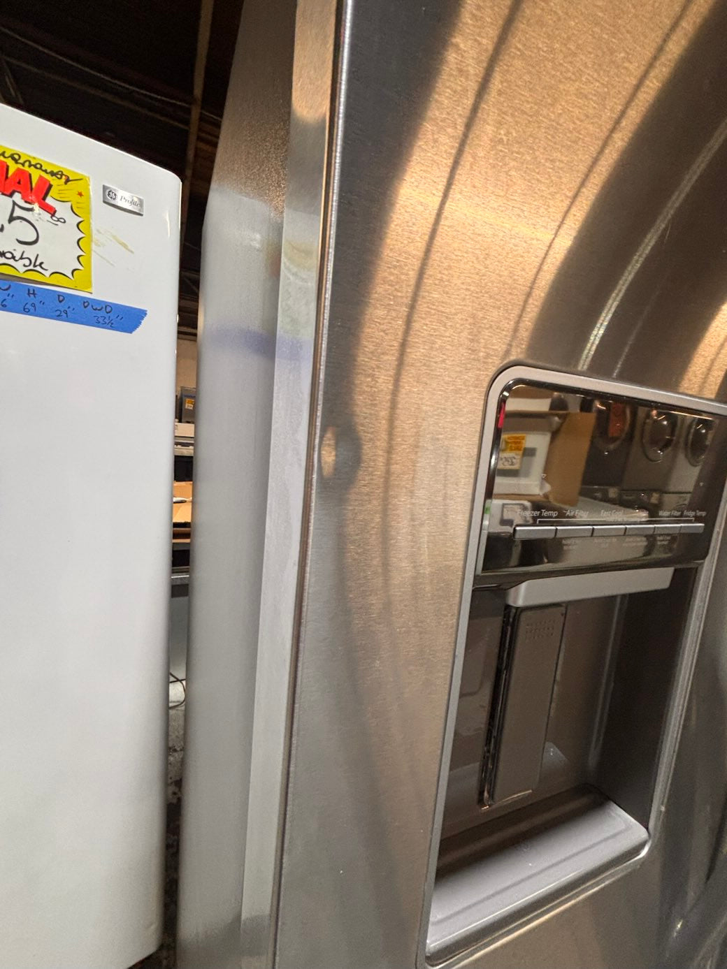 }}Whirlpool30”x67.1/2h French Door freezer fridge black stainless steel with Iced & water 💦 dispenser  used refurbished #FDW309HB