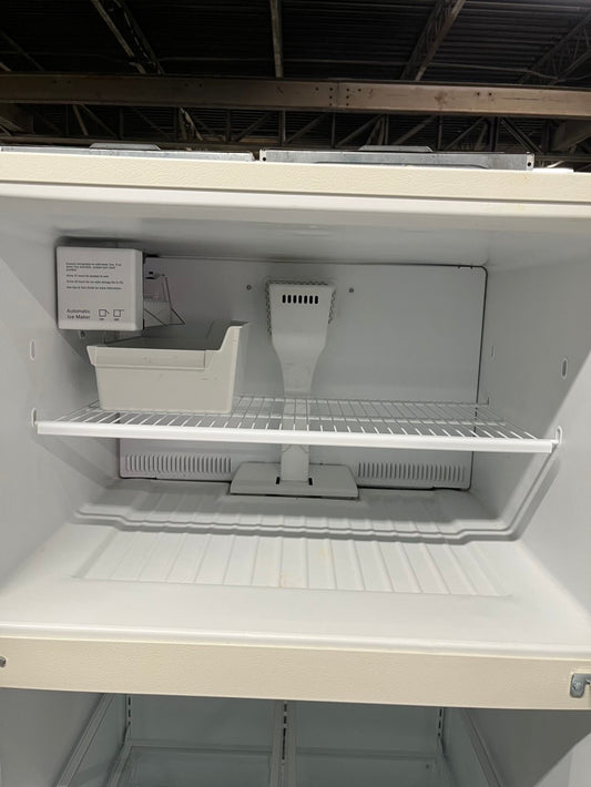 - Whirlpool 33” wide 21 Cu.Ft w/Iced Maker Top freezer refrigerator in bisque color 33" #RF21CT2B Refurbished