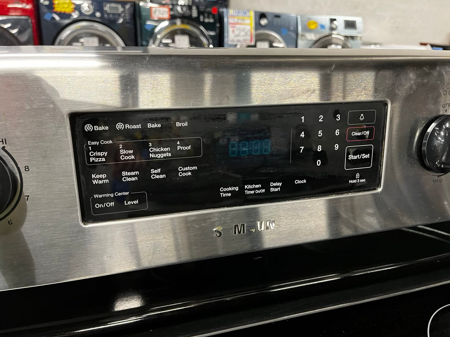 🎉 BLACK FRIDAY ⚡️ Samsung glass top electric range 220v 5 burner warm zone Refurbished stainless steel convection bake Broil roast self clean fast boil 30" #RE8944LB