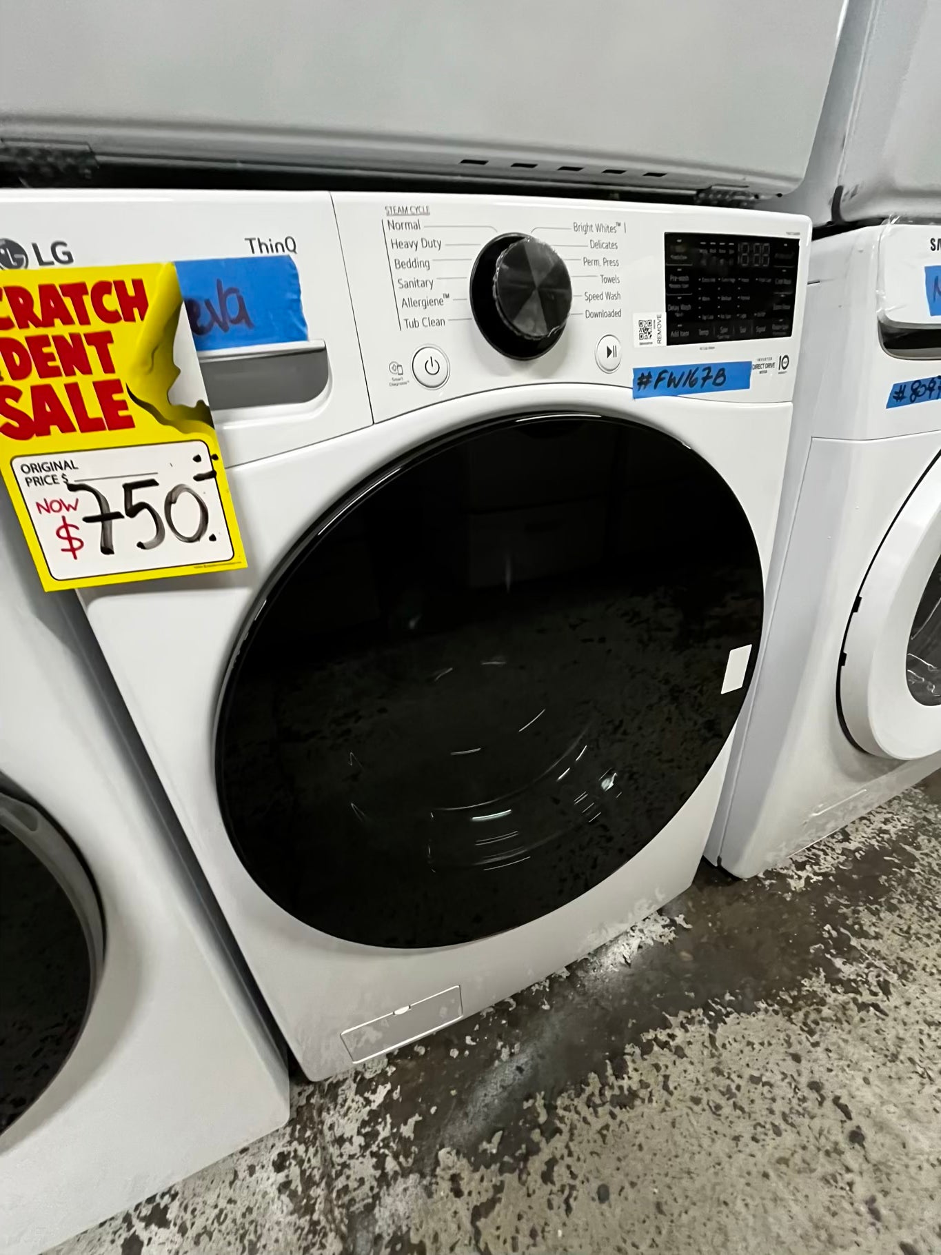 -Open Box 📦 Scratch & Dent 4.5 cu. ft. Ultra Large Capacity Front Load Washer - White WM4000HWA & 7.4 cu. ft. Large Capacity Front Load Electric Dryer - White DLEX4000W Set / stock number #WD7714AB