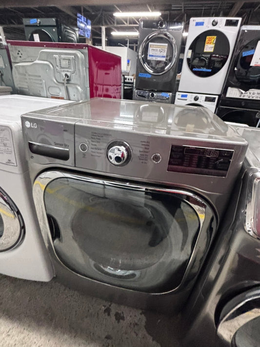 >LG eléctric steam Dryer 29” mega capacity -gray front stainless steel drum large capacity 8.2cu.ft used- refurbished #ED82SDB