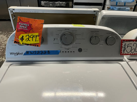 - Whirlpool washer & dryer set electric 220v side x side top load w/agitator #WS222B