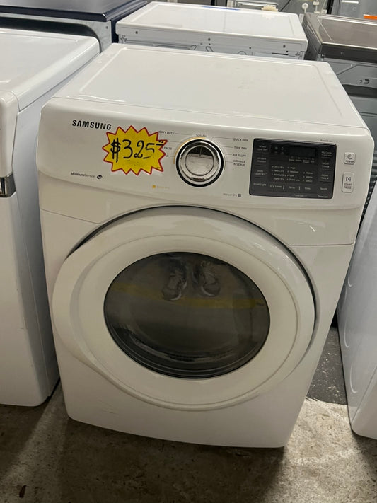 Samsung white front load electric dryer 7.8 cu. ft. Large capacity, 27” stackable or side by side  used-refurbished         #SSS11NB