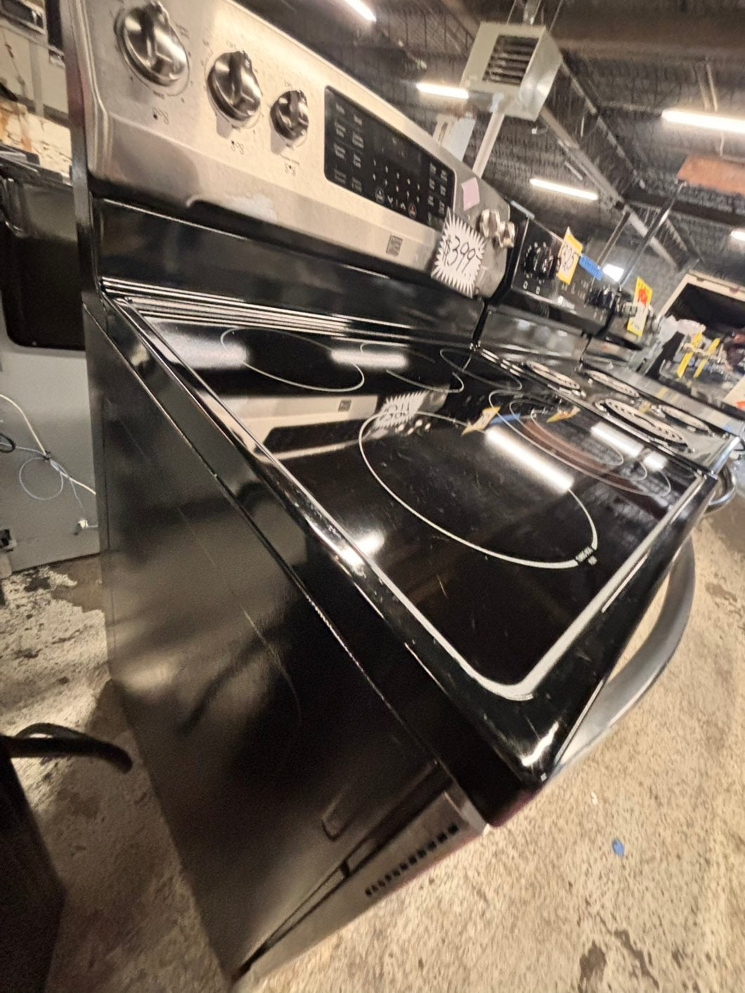 >kenmore glass top electric range 220v 5 burner convection oven quickly bake-warm zone bake broil self clean Refurbished fast boil 30" #ELRA44B