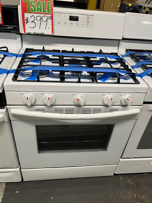 🎁🎄Holiday sale‼️Samsung gas range 5 burner bake broil in white Refurbished 30" #GR27RB