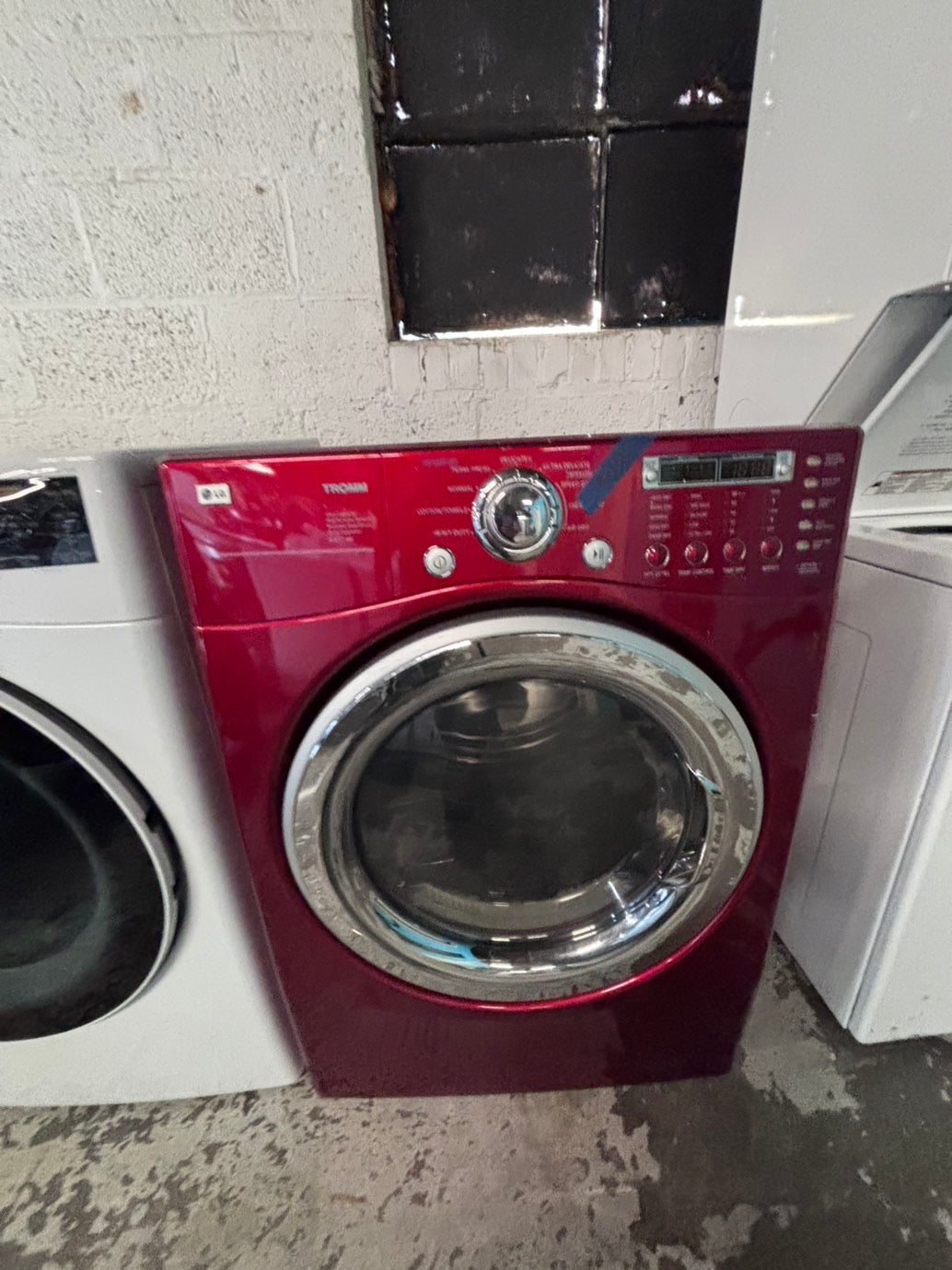 >*sale🇺🇸LG sensor Dry front load stackable electric 220v dryer in red color used-refurbished 27" #DSZ1NB