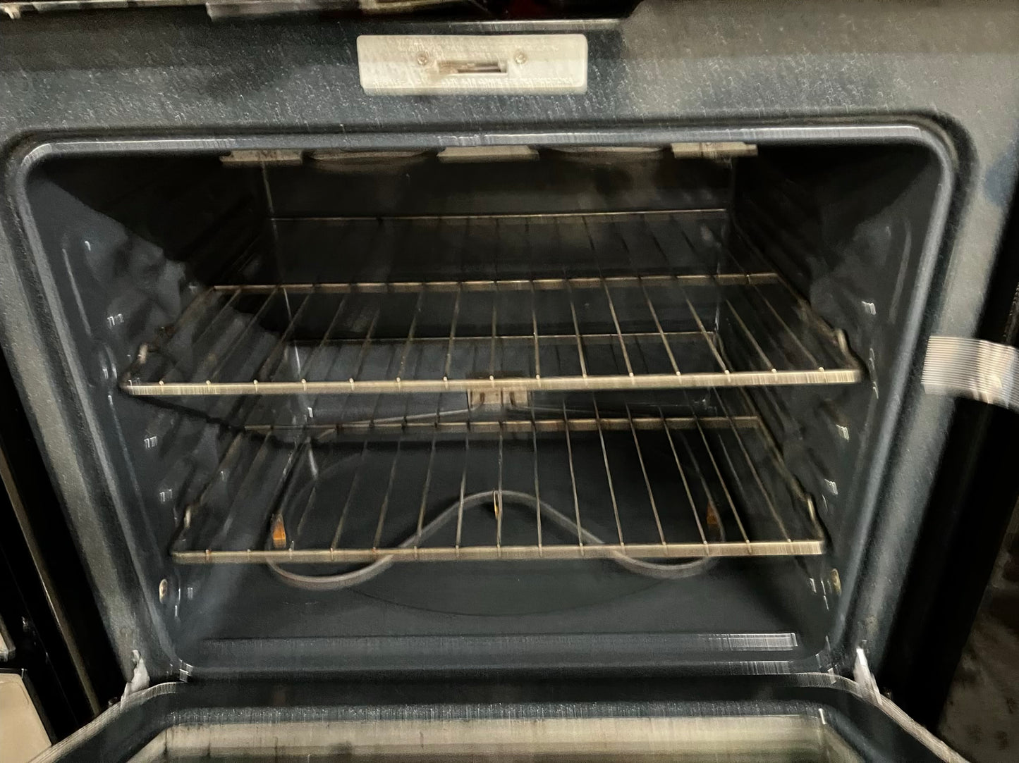 • GE glass top electric range 220v 4 burner Refurbished in black bake Broil hi/lo self clean  30" #ER3232AB