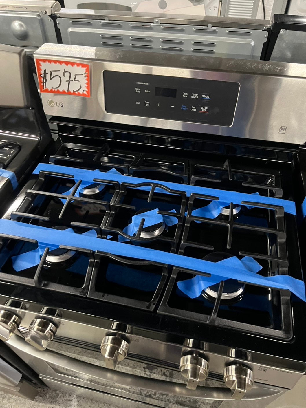 = LG convection oven Gas range 5 burner stainless steel convection bake roast broil  -used-Refurbished 30” #GR1P45B