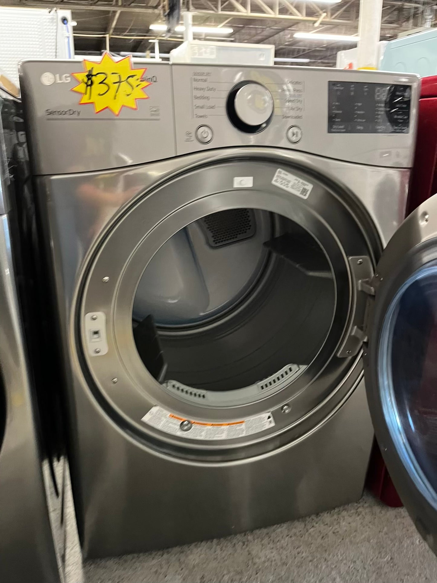 LG  front load stackable electric 220v dryer stainless steel  27" #ED399SB