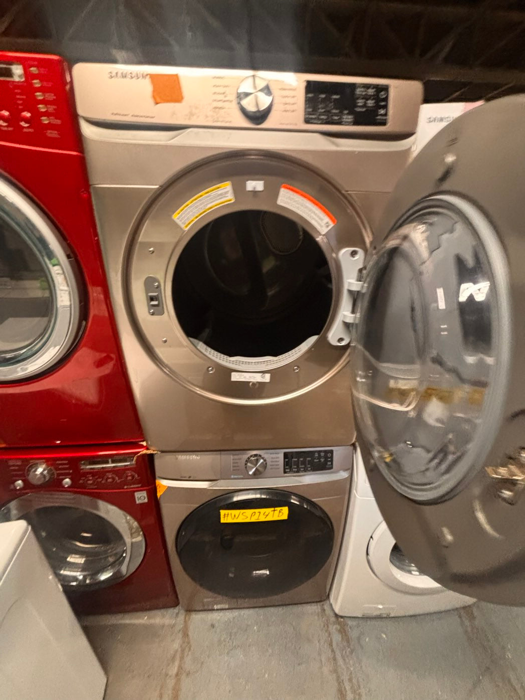 } samsung washer & dryer set electric 220v front load stackable or side by side working 💯  with warranty - sensor dry in Tuscan (champagne color )   #ALSK1ZET
