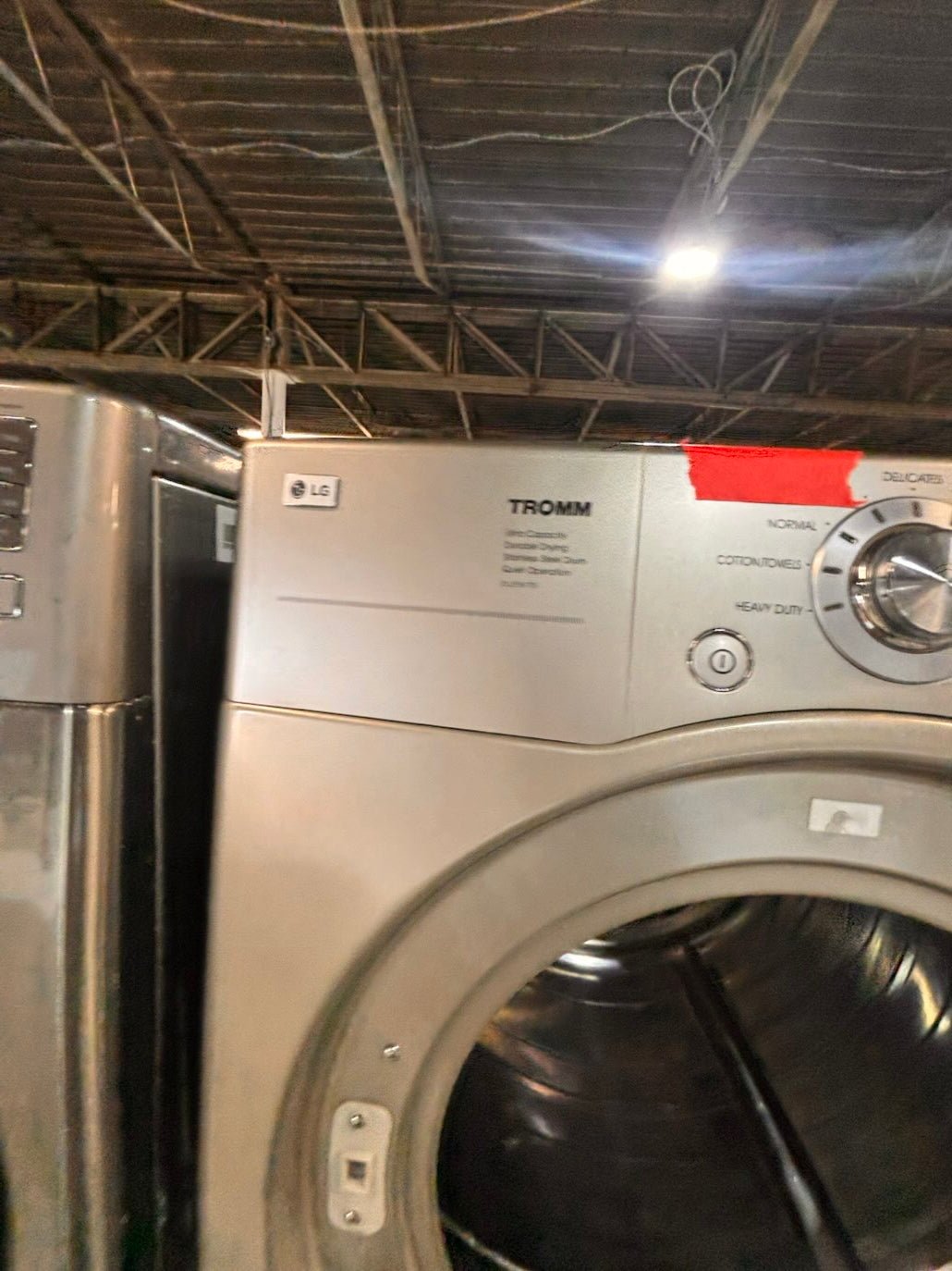 } } special🔥LG washer & dryer set large capacity,electric 220v front load stackable or side by side - sensor dry , working 💯 with warranty ! in silver-gray color used,refurbished #LGGY14SET