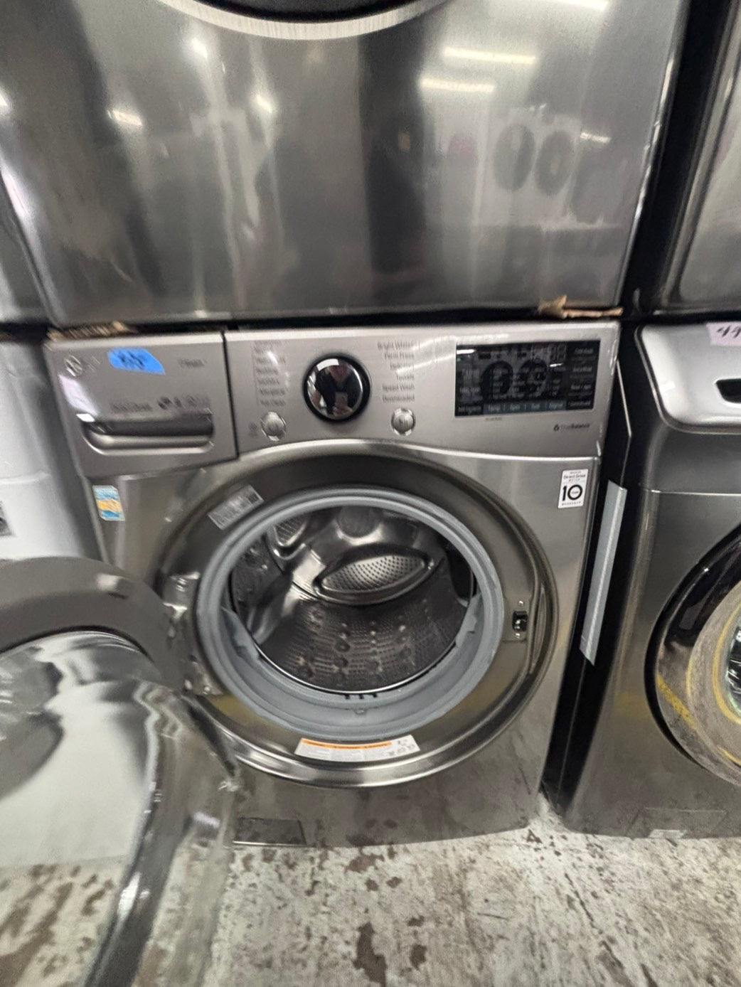 >*LG  washer large capacity silver color stainless steel drum great condition used-refurbished #WGDS42B