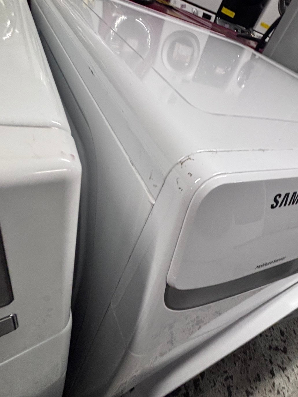>*samsung front load stackable electric 220v dryer in white  color used-refurbished 27" #DSW26B
