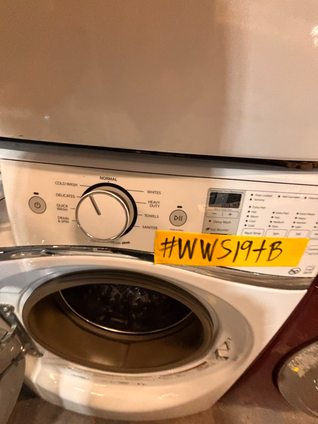 }}Whirlpool steam washer 4.5 cu ft & dryer 7.2 cu ft mix & match set electric steam 220v front load stackable or side by side - sensor dry white color   #WY918SET