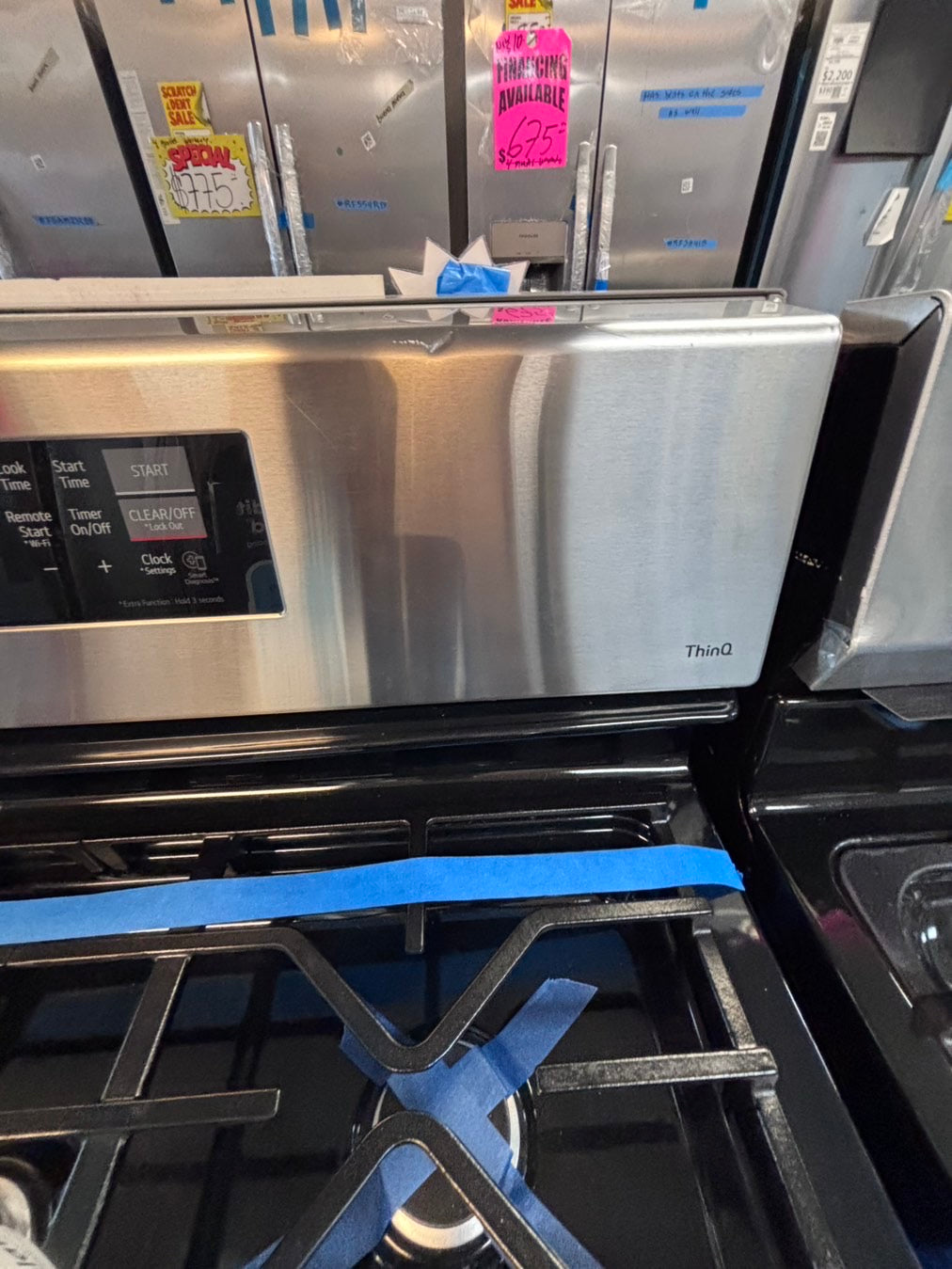 >LG Gas range 5 burner convection oven bake ,broil Hi/Lo self clean in stainless steel used-Refurbished 30” #SG7ZYYL