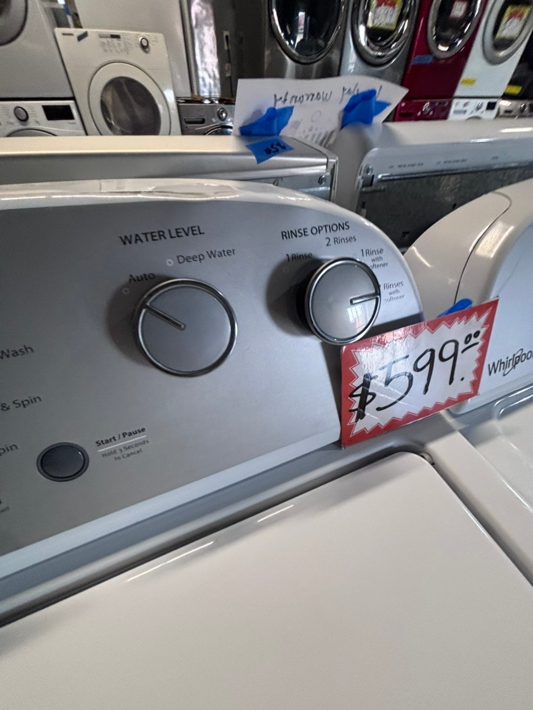 >*whirlpool top load washer large capacity with removable agitator  & electric dryer 220v  set top load side by side #MRM23YB