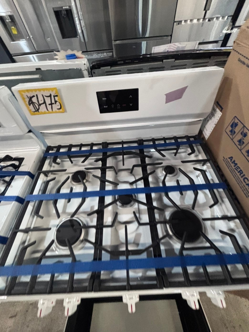 >>like new frigidaire Gas range 5 burner bake broil Hi/Lo self clean in  white used-Refurbished 30” #G1T1A4B