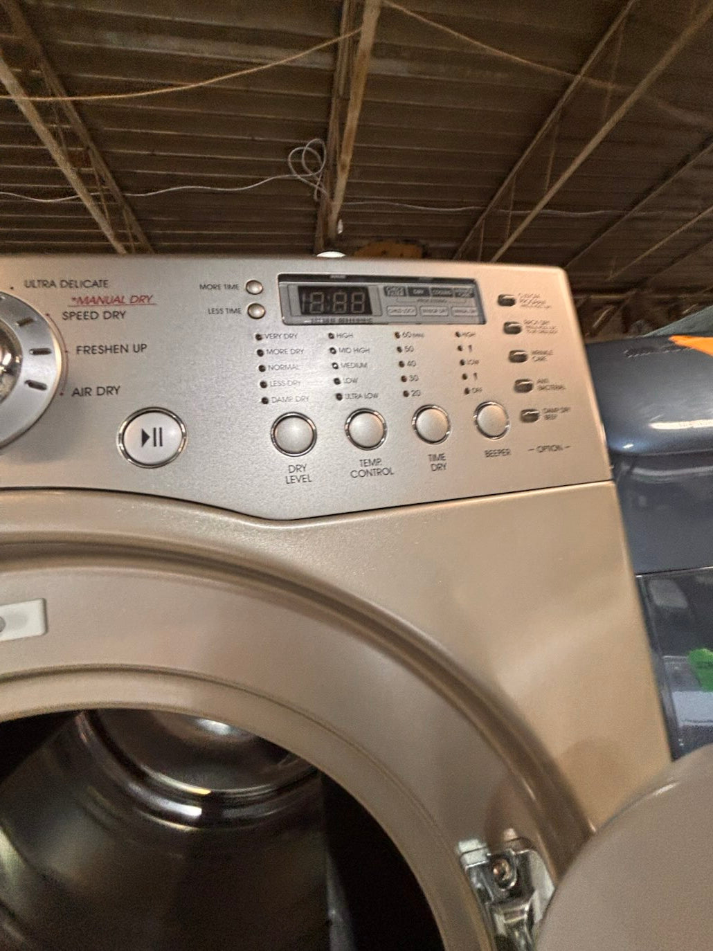} } special🔥LG washer & dryer set large capacity,electric 220v front load stackable or side by side - sensor dry , working 💯 with warranty ! in silver-gray color used,refurbished #LGGY14SET