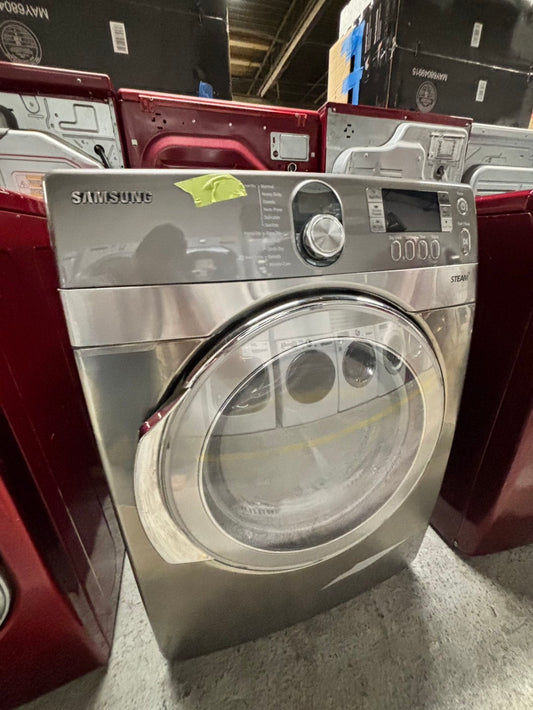 - 📢black Friday sale 🦃 Samsung Sensor dry steam electric 220v dryer front load stainless steel drum 7.5cu.ft. large capacity  27" silver #ESD1M1B