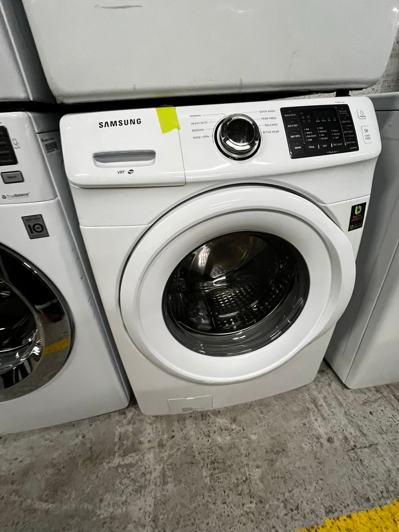 • Samsung  washer 4.5 cu ft & dryer 7.5 cu ft set electric 220v front load stackable or side by side - sensor dry He in white  #WD3946TB