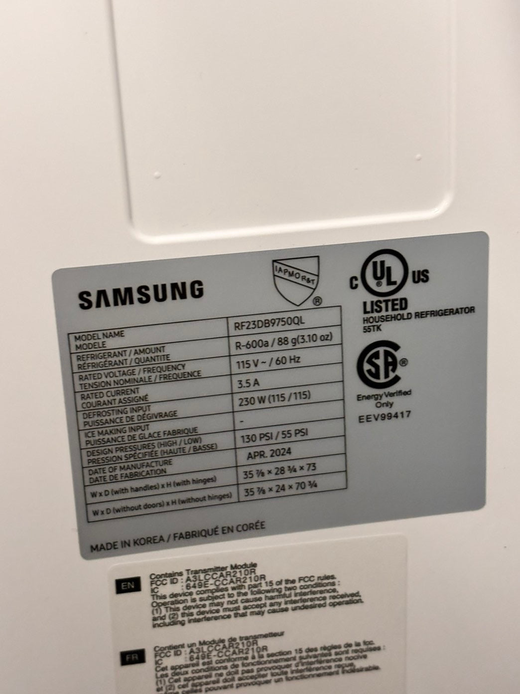 >special 🎈New open box (costumer return Samsung - Bespoke 23 Cu. Ft. 4-Door Flex French Door Counter Depth Refrigerator with Auto Open Door -#RFS3335YB